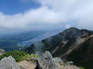 第二見晴台からの支笏湖と紋別岳