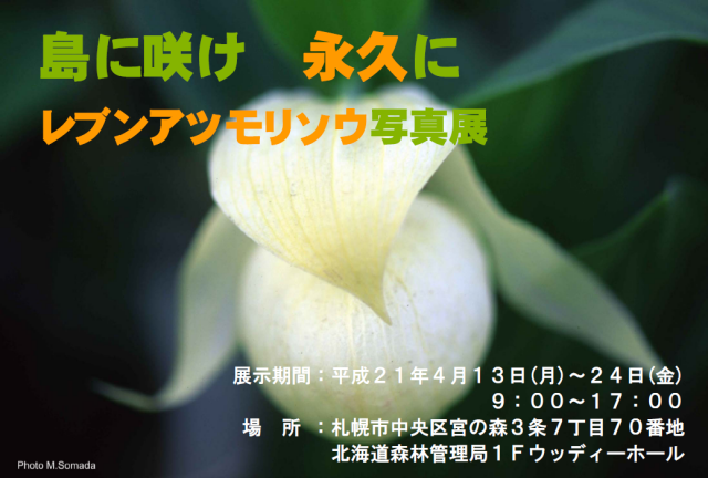  島に咲け 永久に レブンアツモリソウ写真展の広告