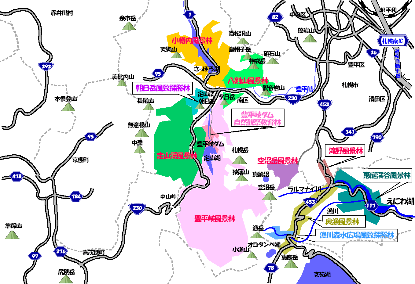 漁川森水広場の地図