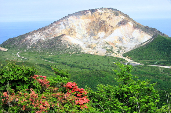 活火山「恵山」を彩るエゾヤマツツジ