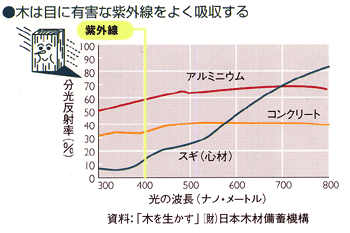 木は目に有害な紫外線をよく吸収する