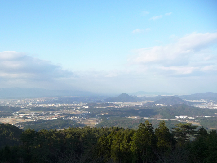 稜線から栗東・野洲市を望む