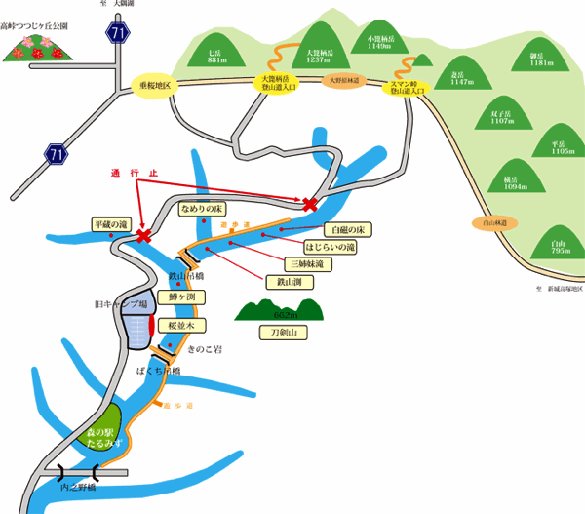 おおすみ自然休養林ー施設案内図