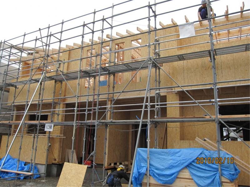 画像：2×4建設中の住宅
