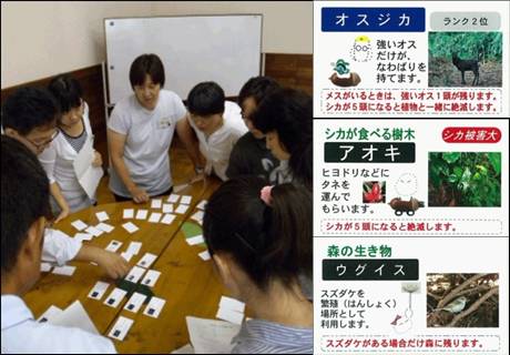 シカと森林のカード