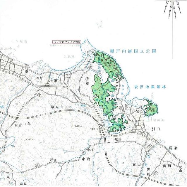 安戸池位置図