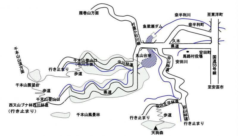 千本山風景林へのアクセス