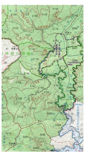 千本山風景林周辺地図