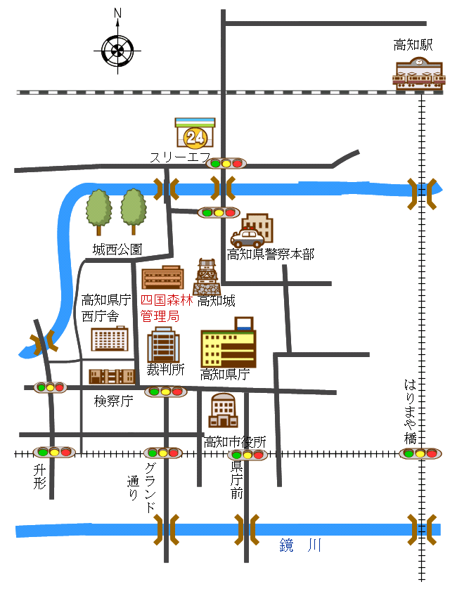 四国森林管理局案内図
