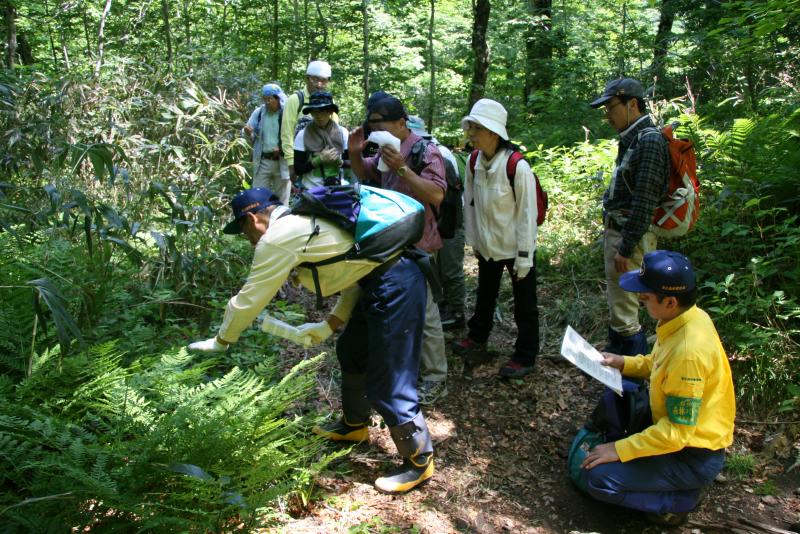 センター職員の説明を聞く参加者の方々
