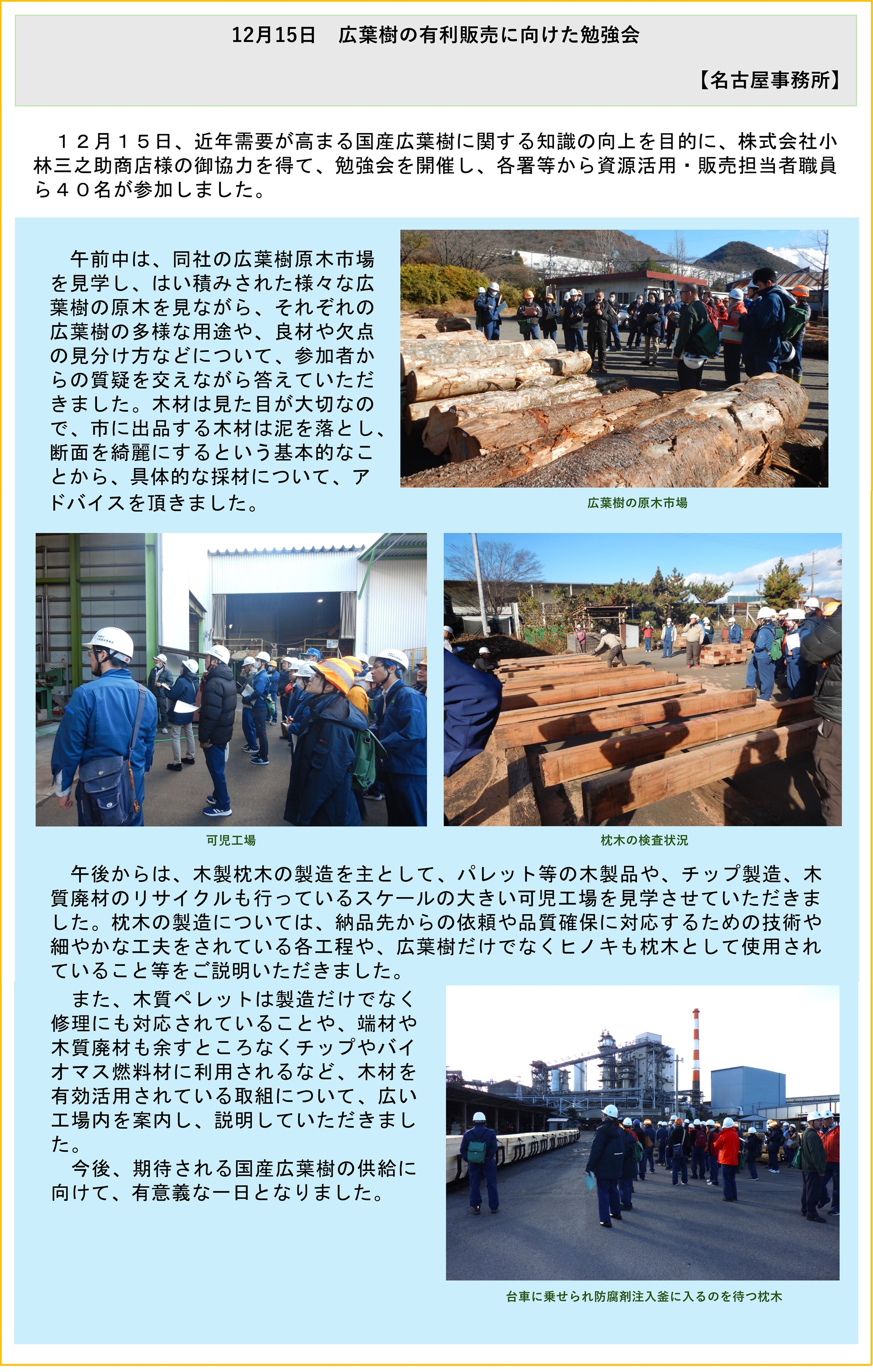 12月15日広葉樹の有利販売に向けた勉強会