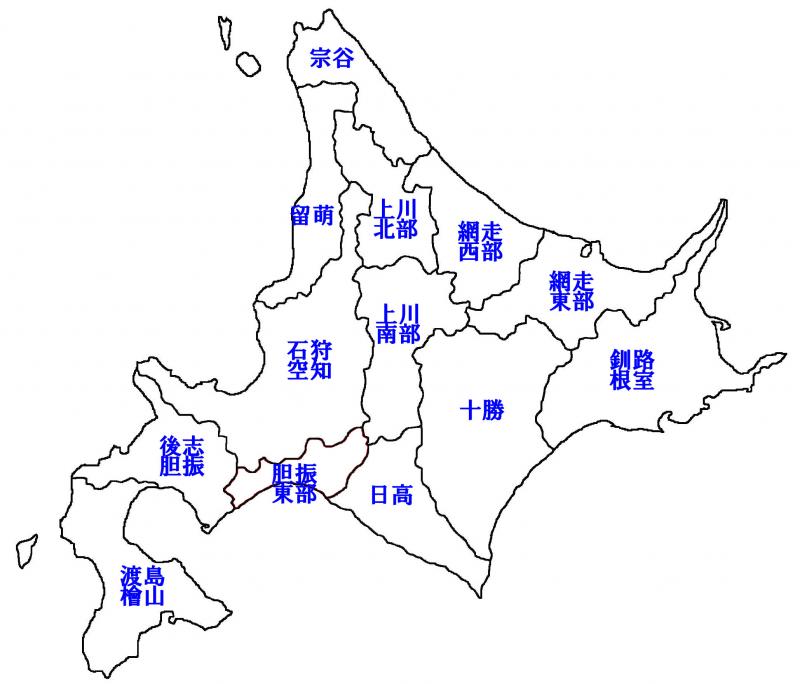 各森林計画区位置図