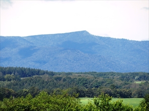 北稜岳の頂上も、両側に広がる長い稜線 も、はっきりと姿を見る