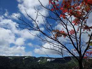 紅葉が始まった見晴台