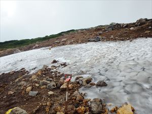 北鎮岳分岐点手前の残雪