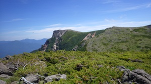 桂月岳山頂からみた黒岳