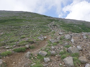 北鎮岳山頂への道