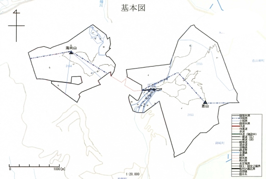 GPSを持って歩いた軌跡は、図のようにきれいにGISを使って基本図に示す事ができました。