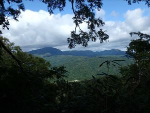 二合目付近から見える余市岳（左奥）の様子です。