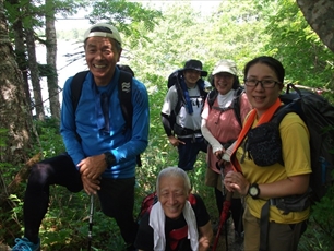 下山途中のご家族