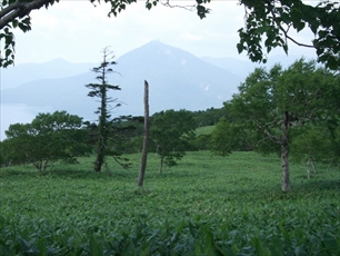 山頂手前から見た恵庭岳