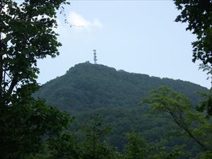 小林峠コースから見た藻岩山山頂の様子