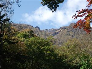 入山口からみた山頂の様子