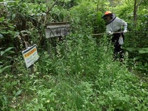 八剣山西口コース歩道の草刈り