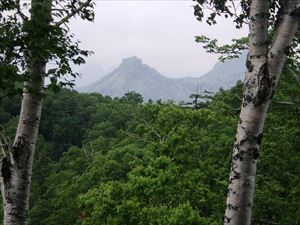 山頂から見た神威岳