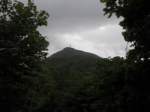 中腹から見た藻岩山山頂の様子