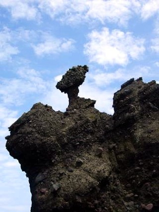 鳥の姿に見える奇岩