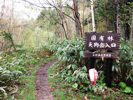 定山渓天狗岳の歩道入口