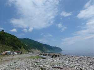 昆布番屋が立ち並ぶ前浜