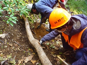 手を使うよりも頭を使う登山道整備