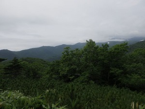 曇り空の羅臼岳