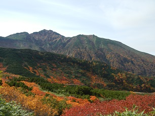 三段山から望む富良野岳