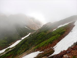 十勝岳連峰は厚い雲