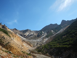 十勝岳温泉駐車場から安政火口巡視