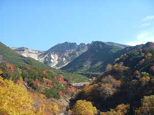 十勝岳温泉凌雲閣から富良野岳