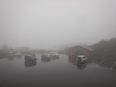 十勝岳温泉駐車場の様子