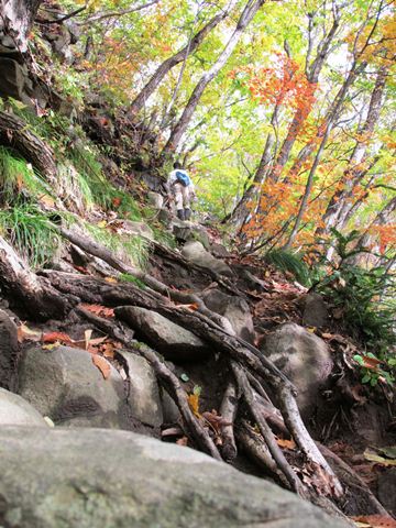 紅葉が美しく見える岩場の多い箇所