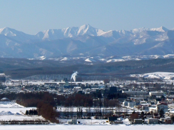 大樹町から望む厳冬期の日高山脈