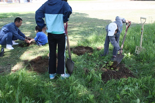 久著呂中央小中学校植樹20140626その2