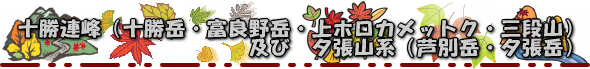 十勝連峰（十勝岳・富良野岳・上ホロカメットク・三段山）及び夕張山系（芦別岳・夕張岳）