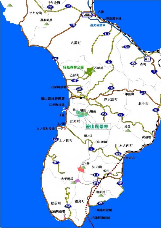 笹山風景林地図