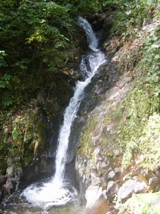 「天狗山」登山道沿いの滝