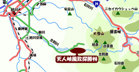 天人峡風致探勝林位置図