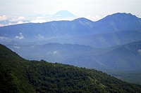 山頂からの風景（奥に羊蹄山）の写真