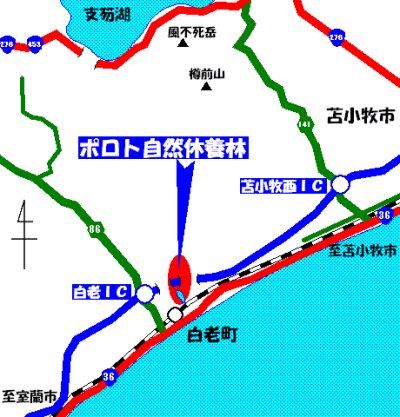 ポロト自然休養林位置図