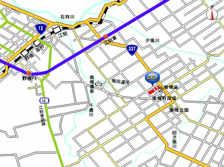 南幌自然観察教育林位置図